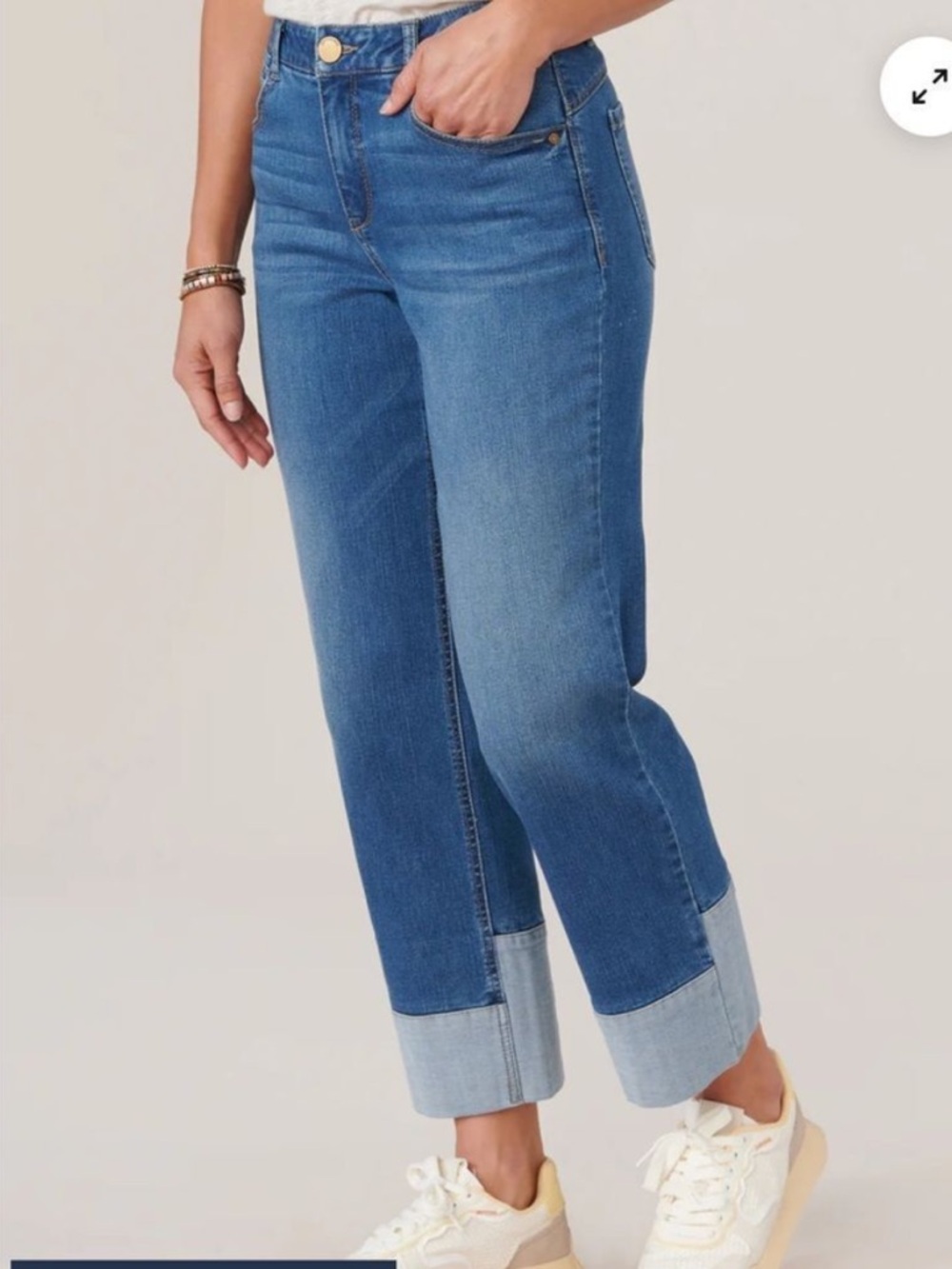 Democracy Jeans Ab Technology High Rise Round Up Boyfriend Jean Reverse cuff 12